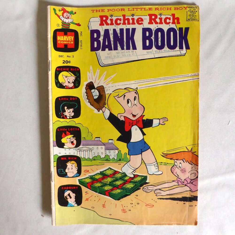 VINTAGE 1972 RICHIE RICH BANK BOOK COMIC BOOK HARVEY COMICS DEC. #2
